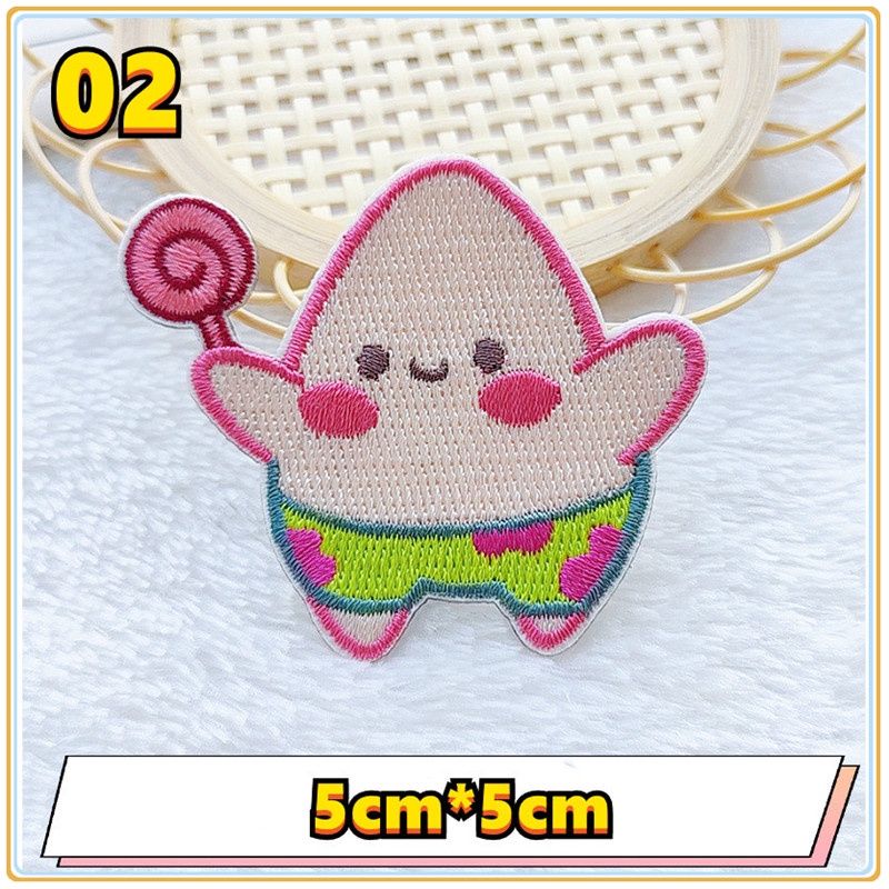 ✿ Miếng Dán Tự Dính Hình SpongeBob Dễ Thương Cho Bé ✿ 1 Miếng Dán Ủi Quần Áo Hình Nhân Vật Hoạt Hình Ngộ Nghĩnh