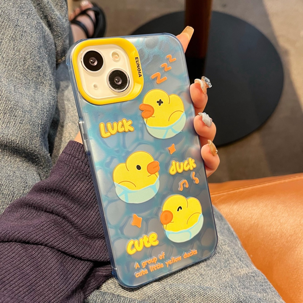 Ốp Điện Thoại TPU Mềm Nhám Chống Sốc In Hình Vịt Hoạt Hình Dễ Thương Cho iPhone 14 13 12 11Pro Max