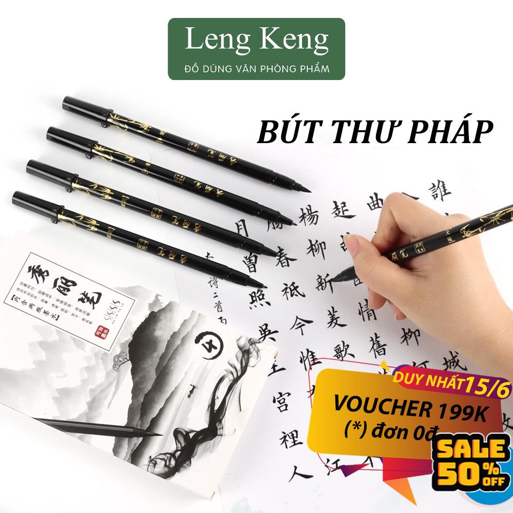 Bút viết thư pháp calligraphy văn phòng phẩm Leng Keng bút lông chotune có thể đổ mực B15
