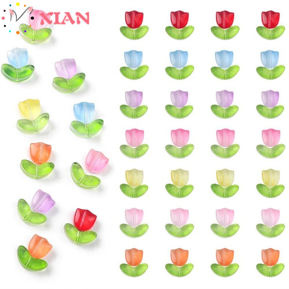 Bộ 320 Hạt XIANTIN Hình Hoa Tulip Trong Suốt Dùng Làm Vòng Tay DIY