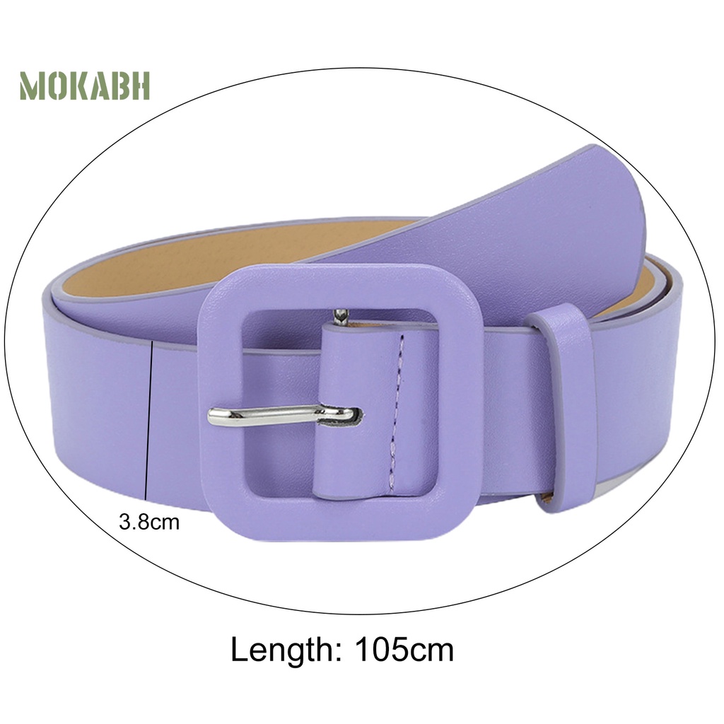 Thắt Lưng Bằng Da Giả Dày Dặn Màu Trơn Chống Vỡ Có Thể Điều Chỉnh Cho Nữ