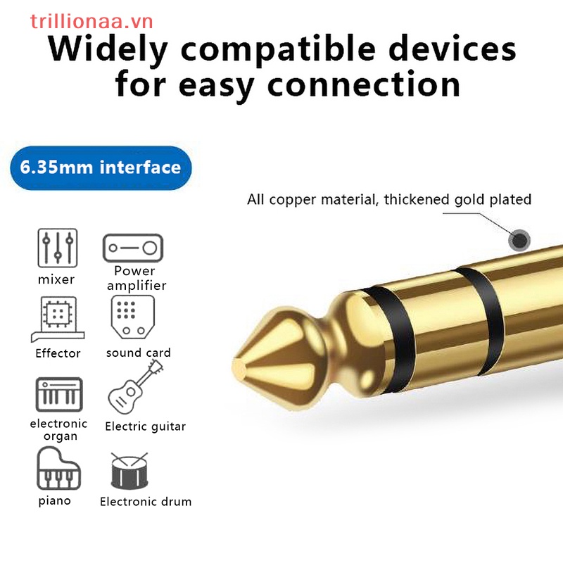 Đầu Nối Chuyển Đổi Âm Thanh Từ Giắc Cắm 6.35mm Sang Ổ Cắm 3.5mm 1 / 4 "1 / 8" 6.35 Sang 3.5 VN