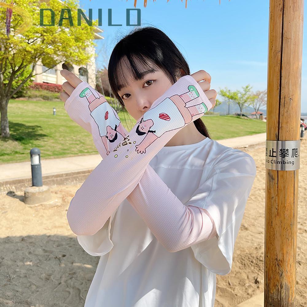 Găng Tay DANILO Làm Mát Họa Tiết Hoạt Hình Dễ Thương Cho Nữ