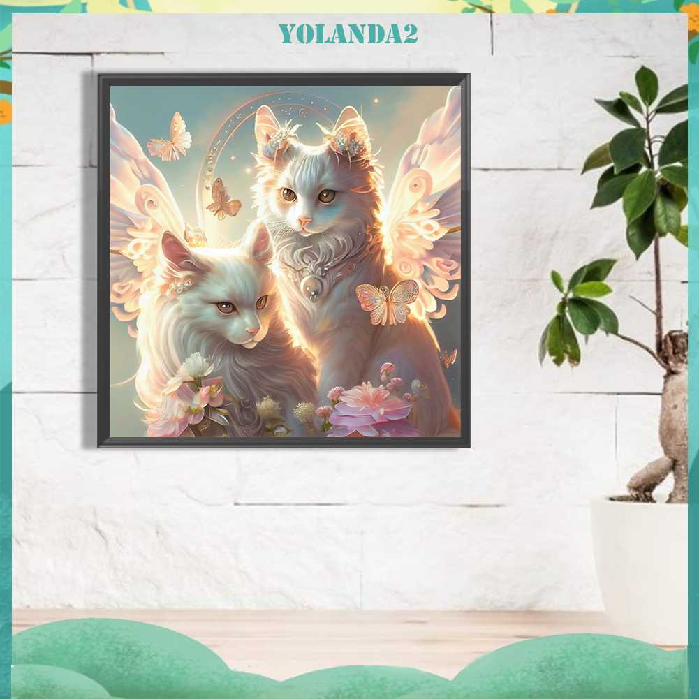 Tranh Đính Đá Kim Cương Toàn Bộ 5D DIY Hình Vẽ Mèo Trang Trí Nhà Cửa