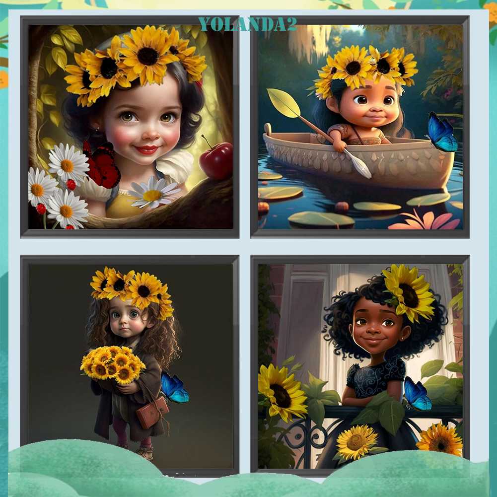 Tranh Đính Đá Kim Cương Toàn Bộ 5D DIY Hình Vẽ Cô Gái Trang Trí Nhà Cửa