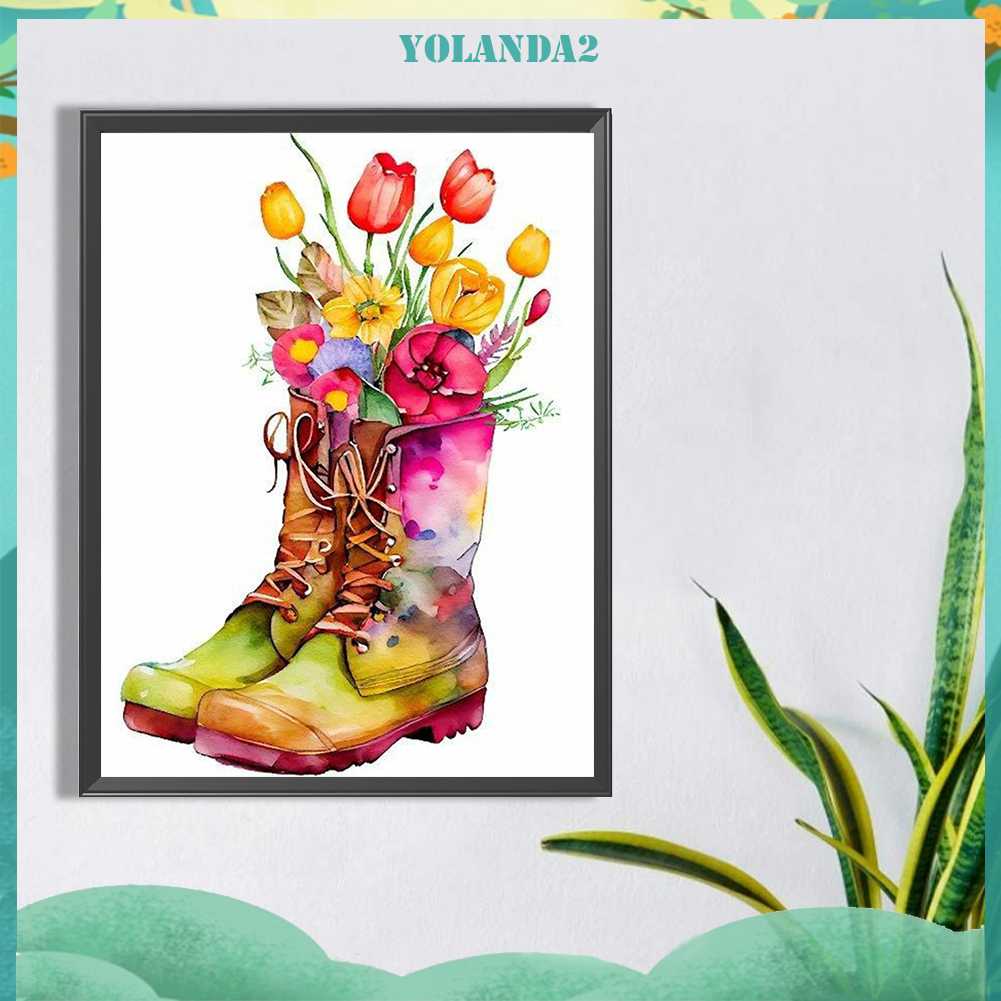 Tranh Đính Đá Kim Cương Toàn Bộ 5D DIY Hình Bốt Hoa