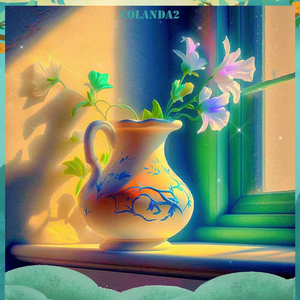 Tranh Đính Đá Kim Cương Toàn Bộ 5D DIY Hình Vẽ Hoa Trang Trí Nhà Cửa