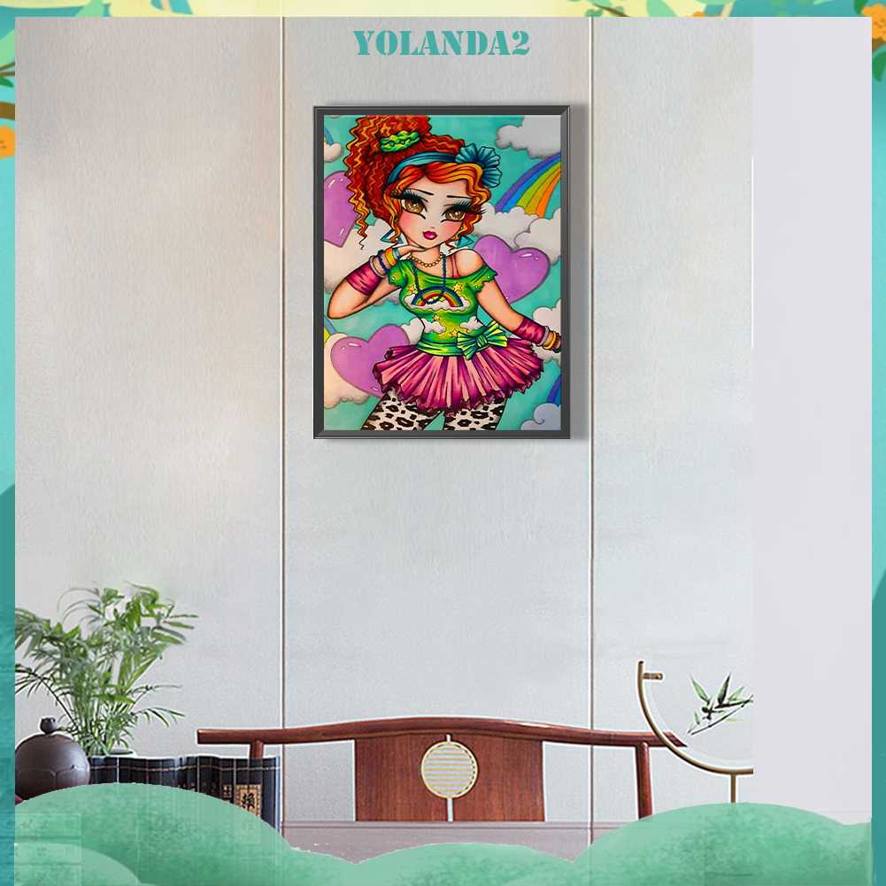 Tranh Đính Đá Kim Cương Toàn Bộ 5D DIY Hình Vẽ Cô Gái Trang Trí Nhà Cửa