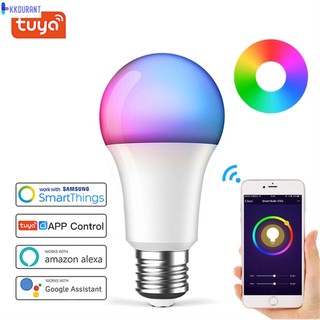 E27 tuya wifi smart rgbcw led light bulb voice control work with alexa google home kkdurant