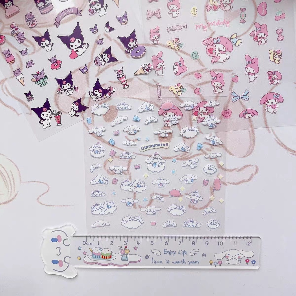 Miếng Dán Trong Suốt Họa Tiết Hoạt Hình Sanrio Dễ Thương Chống Thấm Nước Trang Trí S