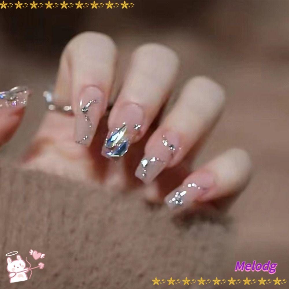 Bộ Móng Tay Giả Che Phủ Toàn Diện Đầu Vuông DIY