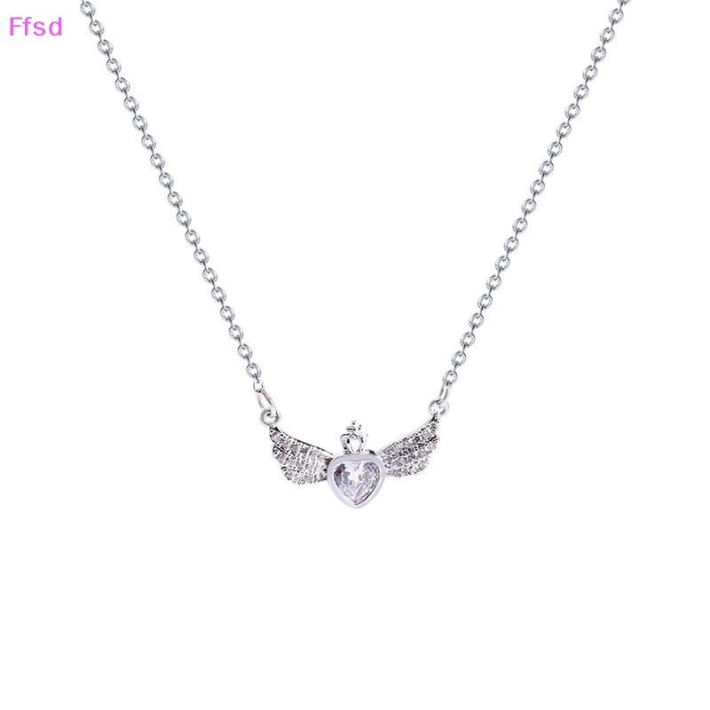 {Ffsd} Vòng cổ Mặt Pha Lê Trái Tim Vương Miện Màu Bạc Thời Trang Phong Cách Hàn Quốc Dành Cho Nữ Trang Sức Đám Cưới Thẩm Mỹ Cho Nữ *