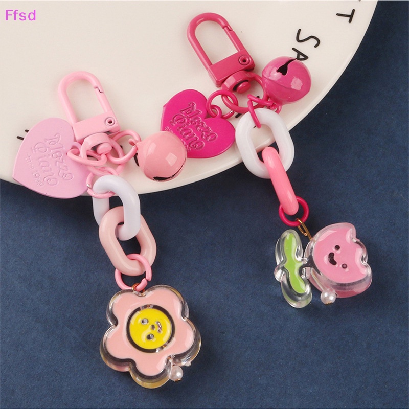 {Ffsd} Móc Khóa Bằng Acrylic Hình Hoạt Hình Hoa Chuông Đầy Màu Sắc Dễ Thương * Bán Chạy
