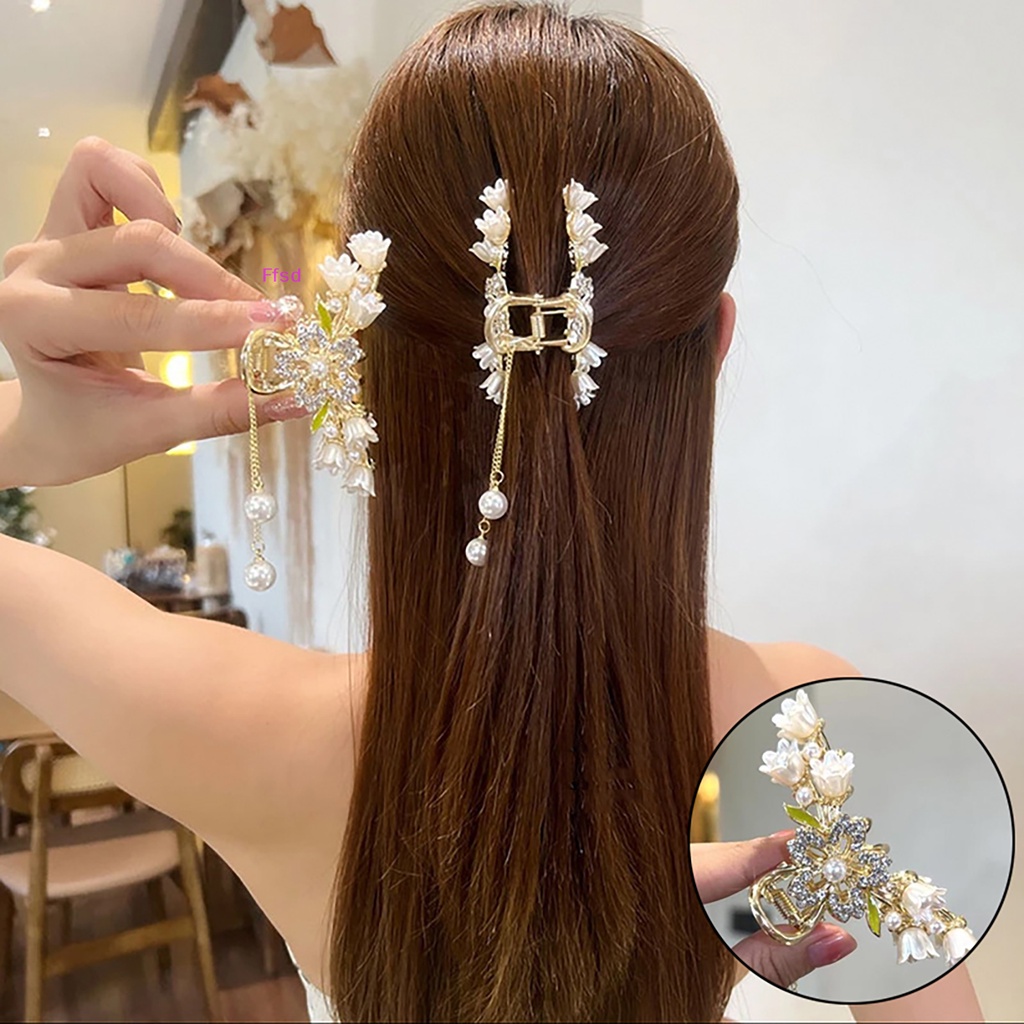 {Ffsd} Kẹp Tóc Đuôi Ngựa Đính Đá Phối Tua Rua Phong Cách Cổ Điển Thanh Lịch Thời Trang Cho Nữ * Bán Chạy