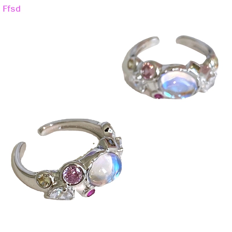 {Ffsd} Nhẫn Hở Đính Đá Zircon Hồng Kim Cương Nhân Tạo Thời Trang Có Thể Điều Chỉnh Làm Quà Tặng Sinh Nhật