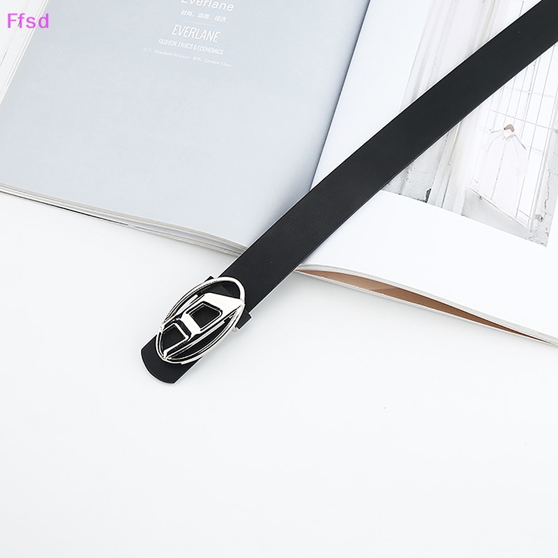 Thắt Lưng Da Pu Khóa Kim Loại Oval In Chữ D Kiểu Vintage Thời Trang Cho Nam Và Nữ