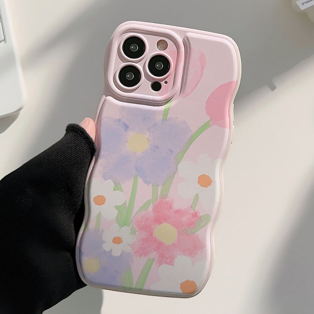 Ốp Điện Thoại TPU Mềm Chống Rơi Họa Tiết Hoa Màu Nước Graffiti Kiểu Hàn Quốc Cho IPhone 11 14 13 12 Pro Max