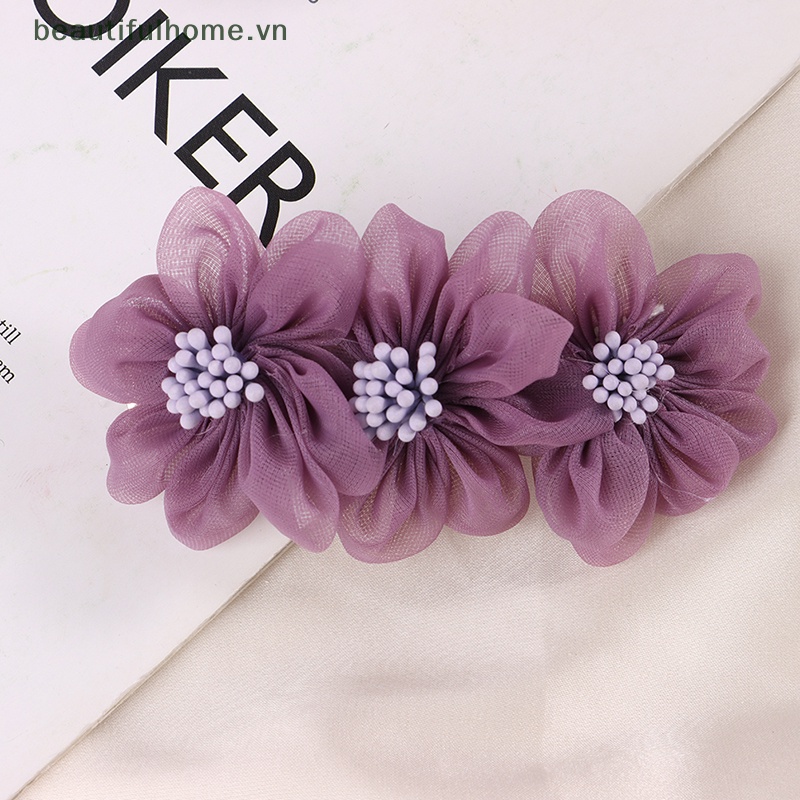 Kẹp Tóc Hoa Trà Đính Ngọc Trai Trắng Hồng Thanh Lịch Cho Nữ [Beautyhome]