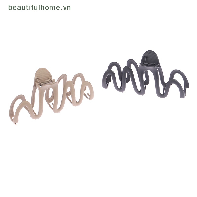 Kẹp Tóc Càng Cua Hình Gợn Sóng / Hình Học Màu Đục Cho Nữ [beauty]
