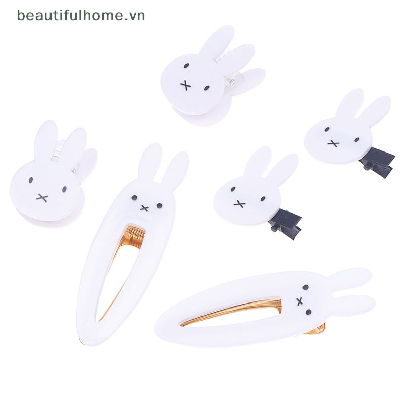 Bộ 2 Kẹp Tóc Hình Thỏ Trắng Dễ Thương Cho Bé Gái