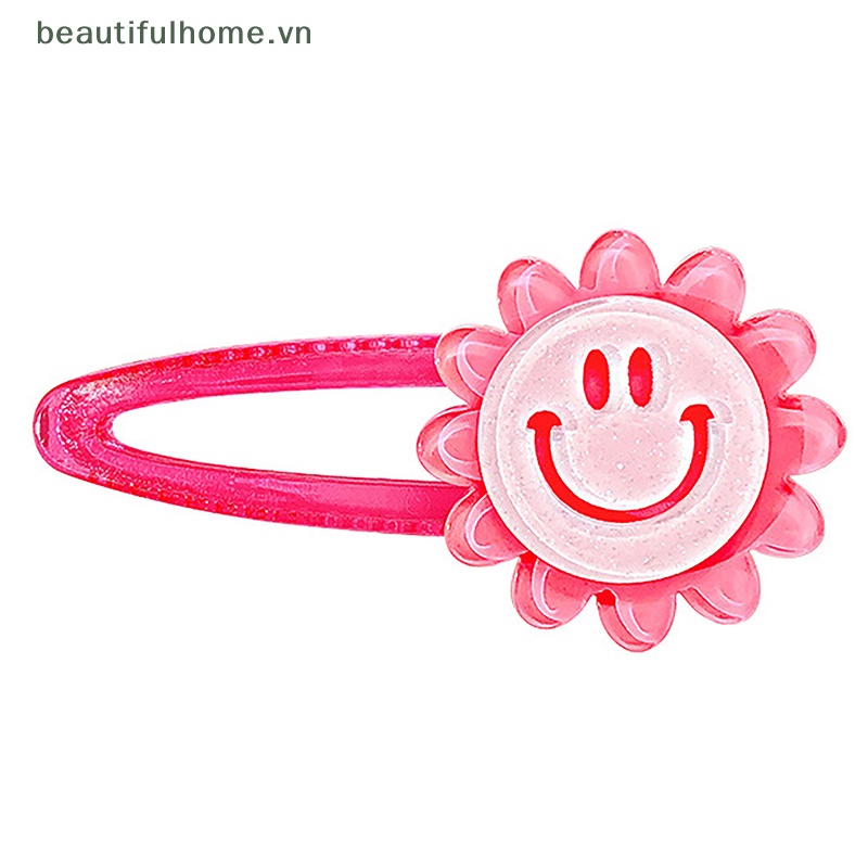 Kẹp Tóc BB Hình Hoa Hướng Dương Màu Sắc Ngọt Ngào Trong Suốt Cho Nữ