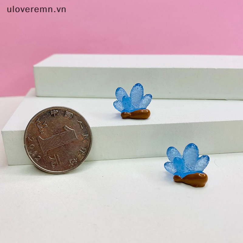 Set 10 San Hô Nhựa Trong Suốt Màu Dạ Quang Trang Trí Nhà Búp Bê