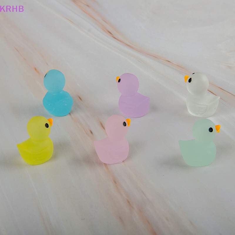 Set 10 Tượng Vịt Dạ Quang Mini Bằng Nhựa Resin Trang Trí Tiểu Cảnh Mới