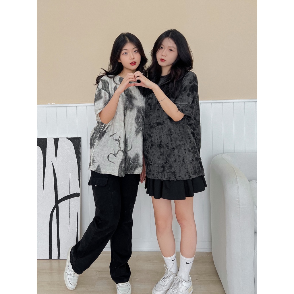 Áo thun len chất liệu 100% cotton form rộng unisex len hoạ tiết cao cấp TSS8067 by COCCACH