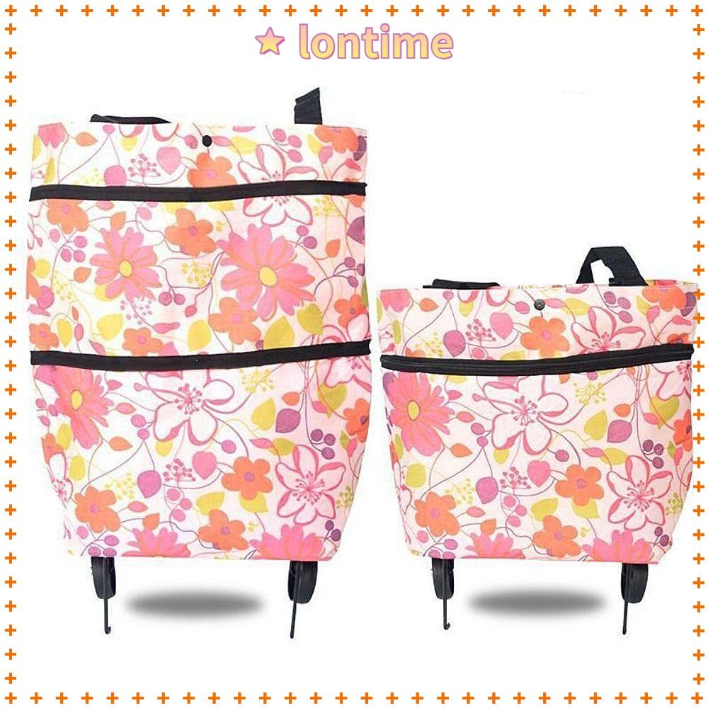 Túi Mua Sắm Kéo Tay Cầm Mạnh Mẽ Cỡ Lớn Có Bánh Xe Đẩy Tiện Lợi