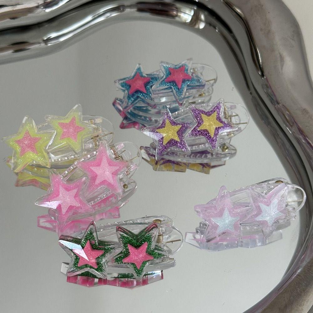 FORBETTER Kẹp Tóc Hình Ngôi Sao Hoạt Hình Nhiều Màu Phong Cách Harajuku Hàn Quốc Cho Nữ
