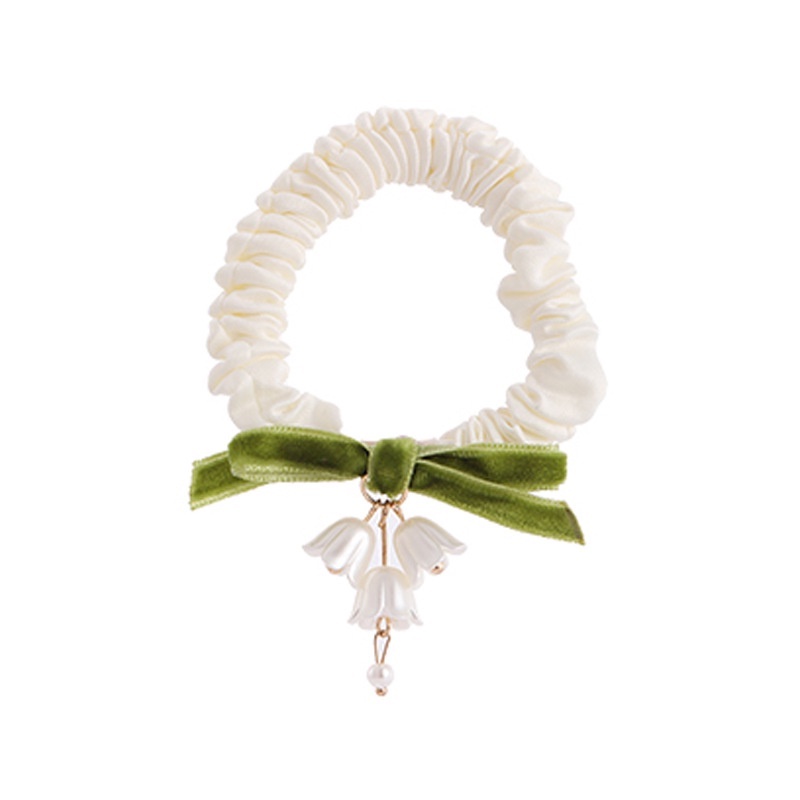 Dây Buộc Tóc Cao Su Màu Xanh Lá In Hoa Lily Phong Cách Thung Lũng Đẹp Mắt Thời Trang Hàn Quốc Mùa Hè Dành Cho Bạn Nữ