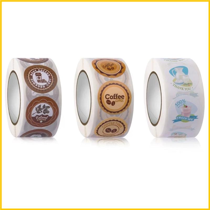 Set 500 Miếng Dán Chữ Thank You Trang Trí Chai Cà Phê