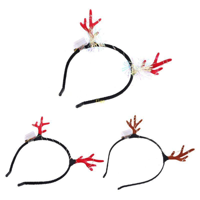 Flgo Băng Đô Hình Sừng Hươu Có Đèn LED Dễ Thương Cho Người Lớn Và Trẻ Em