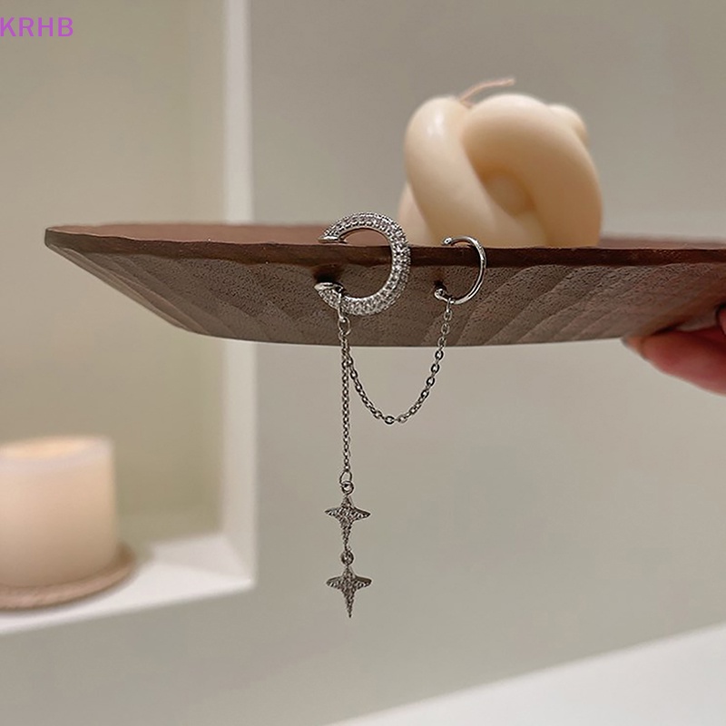 Khuyên Kẹp Vành Tai Màu Bạc Đính Đá Lấp Lánh Thời Trang Cho Nữ Mới