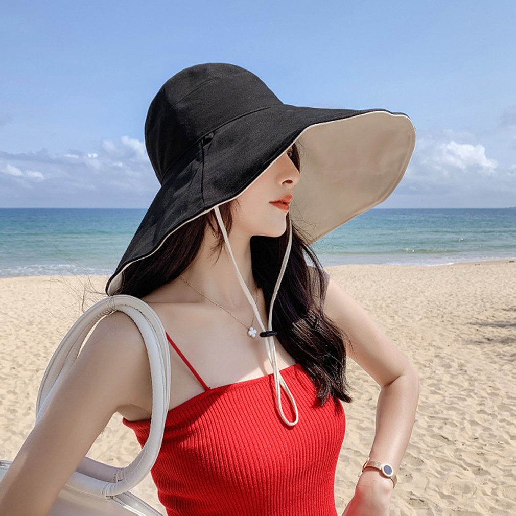 =Christmas=Sun Hat Women Wide Brim UPF 50+Anti-UV Protection Hiking Fisherman Cap