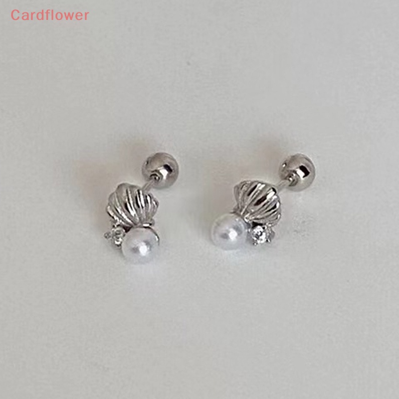 1 Đôi Bông Tai Ngọc Trai Hình Vỏ Sò Thời Trang Mới