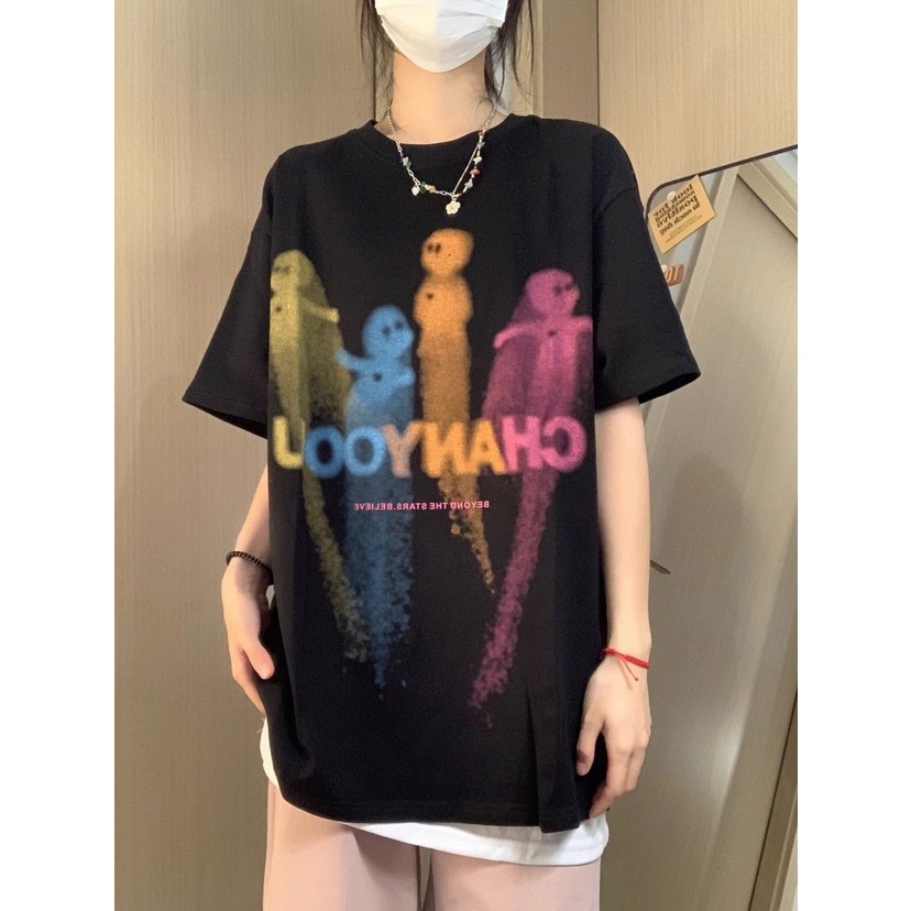 Áo Thun Tay Ngắn Dáng Rộng Chất Liệu 100% Cotton 250G Thời Trang Mùa Hè Cho Nữ