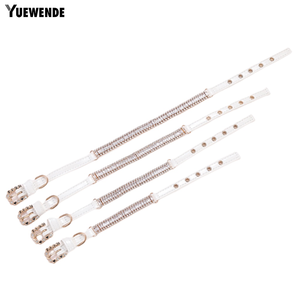 Vòng Cổ Giả Da Đính Đá Có Thể Điều Chỉnh Dành Cho Thú Cưng