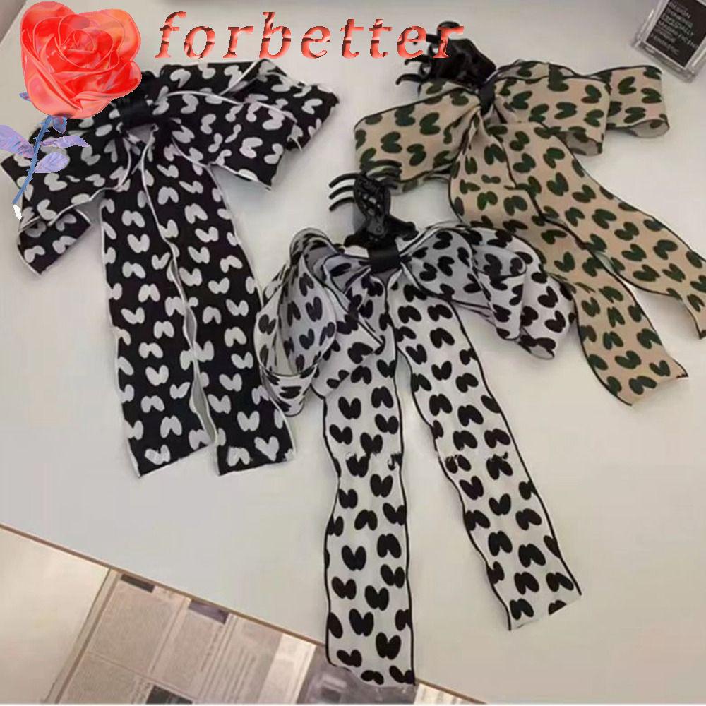 Kẹp Tóc Nơ Họa Tiết Chấm Bi Phối Tua Rua Xinh Xắn Cho Nữ