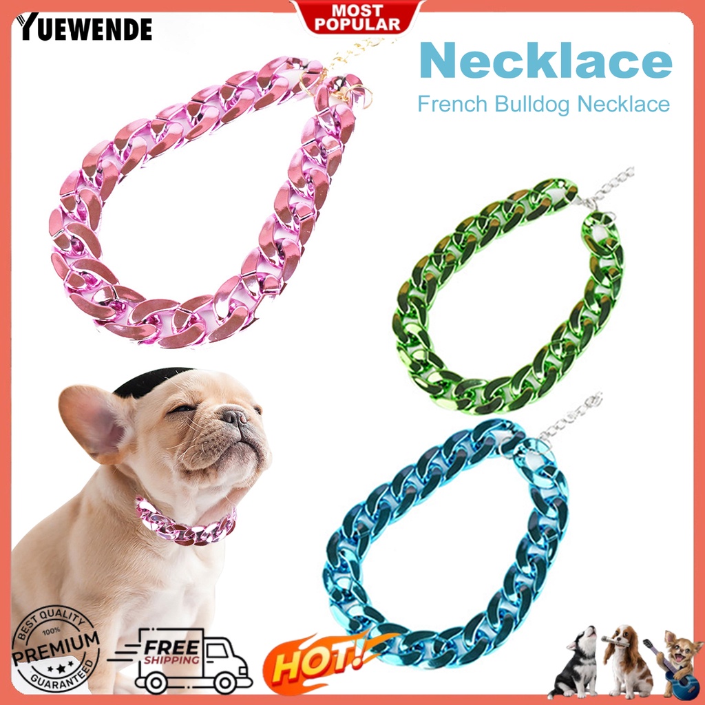 Yq.e Vòng Cổ Xích Chó Bull Pháp Lấp Lánh Không Mài Mòn Phong Cách Hip-Hop Cá Tính Trang Trí Dành Cho Cún Cưng