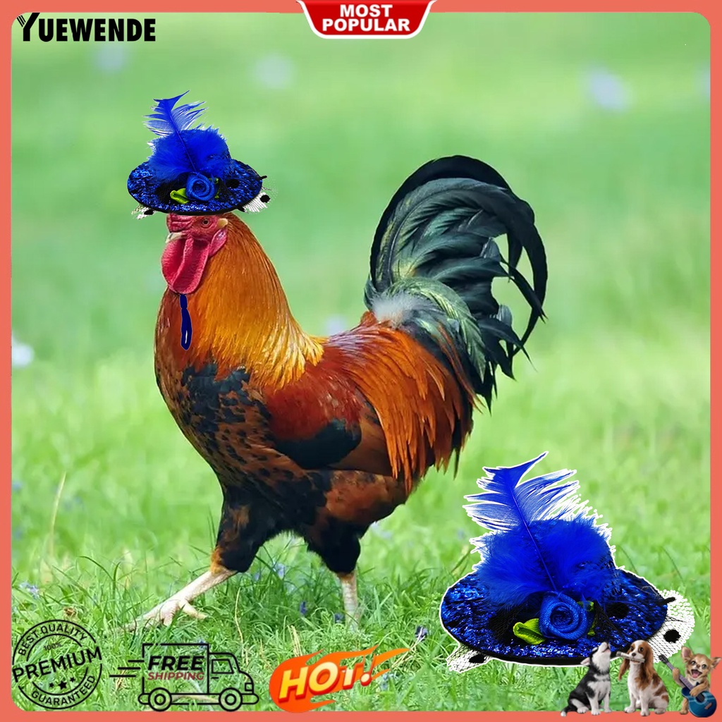 Yq.e Mũ Lông Gà Đính Lông Vũ Trang Trí Vui Nhộn Dành Cho Gia Cầm