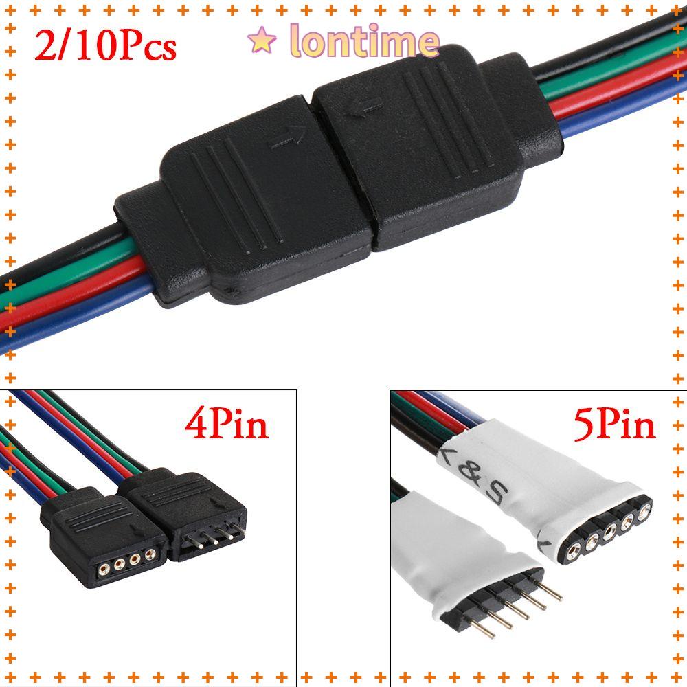 Set 2 / 10 Đầu Nối Male Female Cho Dây Đèn LED RGBW