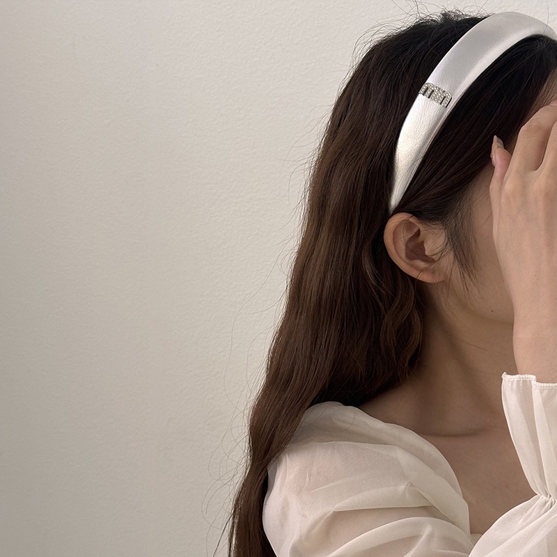 Băng Đô Cài Tóc Bản Rộng Bằng Da Họa Tiết Ngôi Sao / Đầu Lâu Màu Bạc Phong Cách Thời Trang Mới 2023