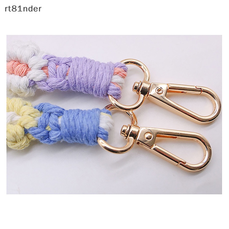 Rt Mới Dây Đeo Điện Thoại Sợi Bện Thủ Công Họa Tiết Hoa Có Móc Khóa