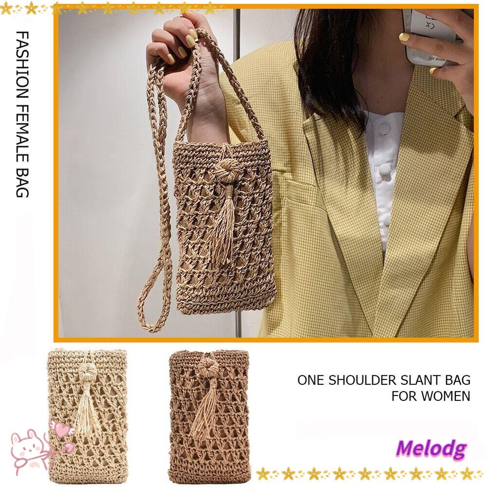 Túi Đựng Điện Thoại Bằng Rơm Dệt Tay Cỡ Nhỏ