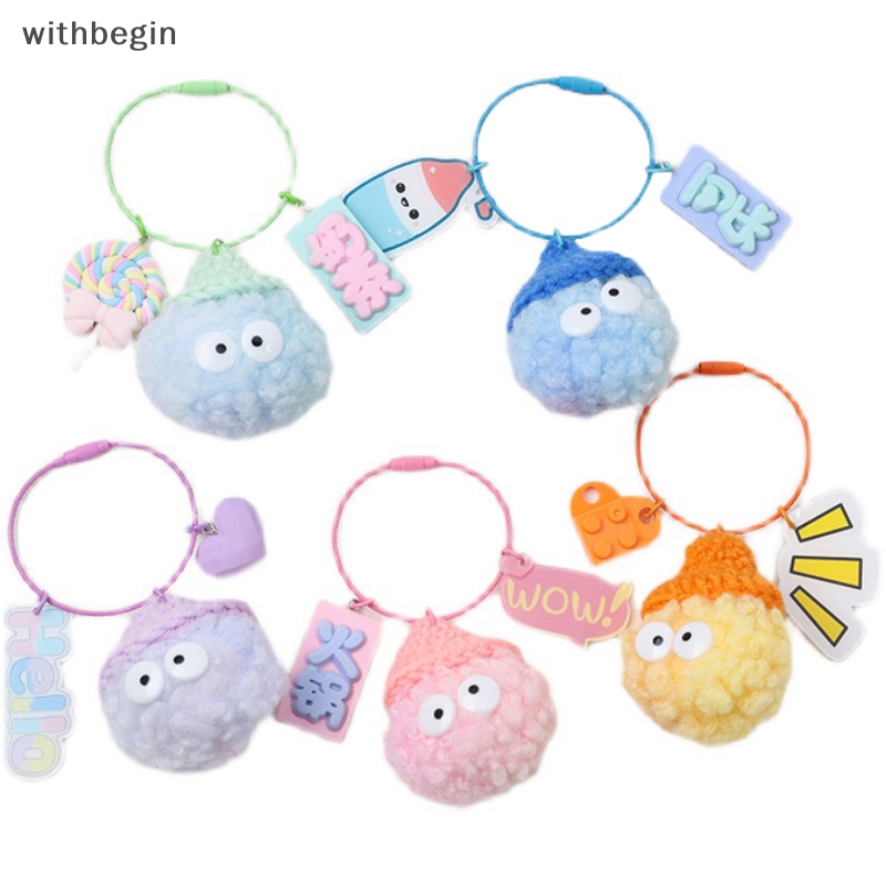 Móc Khóa Búp Bê Yêu Tinh Phối Banh Lông Nhiều Màu Dễ Thương