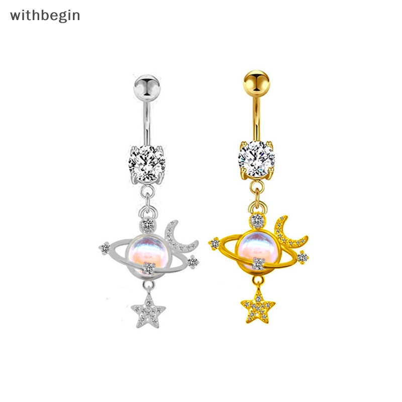 Khuyên Rốn Bằng Thép Không Gỉ Hình Trăng Sao Thời Trang Cho Nữ