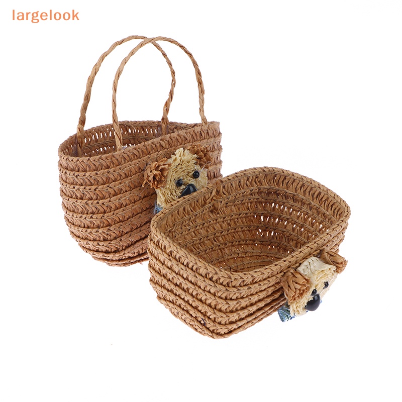 Giỏ Đan Mini Đựng Đồ Đa Năng Cho Nhà Búp Bê Tỷ Lệ 1 / 12