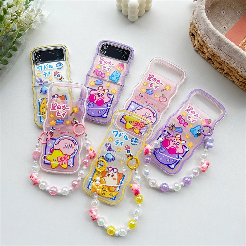 Ốp Điện Thoại Dẻo Trong Suốt Họa Tiết Hoạt Hình kirby Dễ Thương Cho Samsung Galaxy Z Flip 4 3 Samsung Galaxy ZFlip 4 3 Z Flip4 Flip3