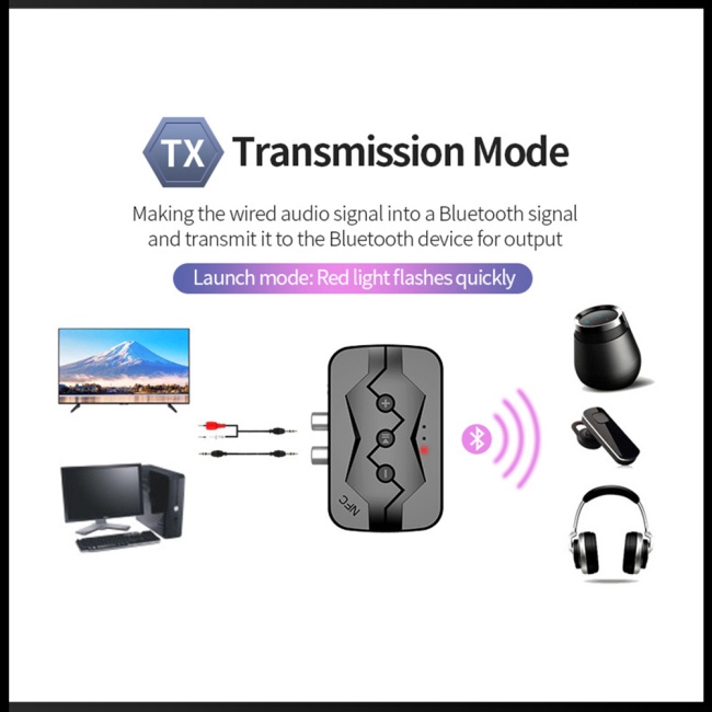 Thiết Bị Truyền Nhận Tín Hiệu Bluetooth 5.0 NFC Hỗ Trợ Thẻ Tf Và Rca